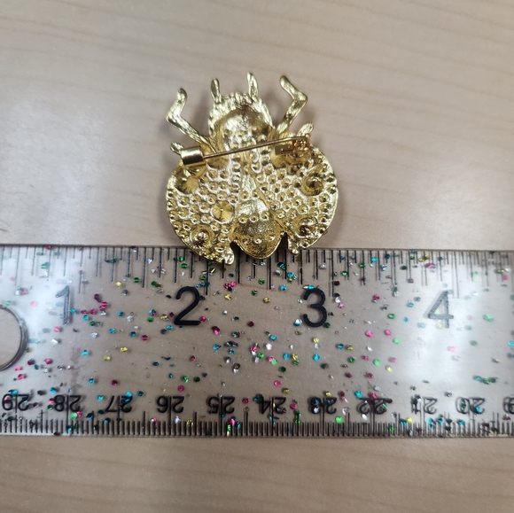 Colorful Rhinestone Ladybug Brooch - Picture 4 of 5